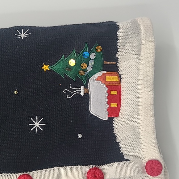 Grannycore Holiday editions knit Christmas sweater vest large Santa - Picture 6 of 8